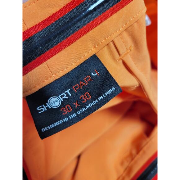 Short Par 4 Mens Golf Pants 30x30 Solid Bright Orange SM1400 - Picture 2 of 4
